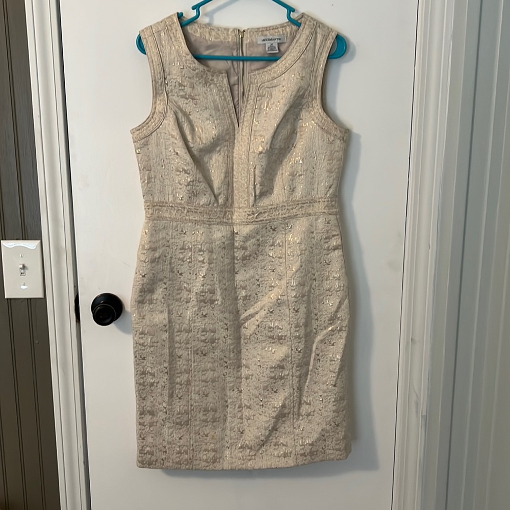 Tan/ Gold Liz Claiborne Dress Size 10